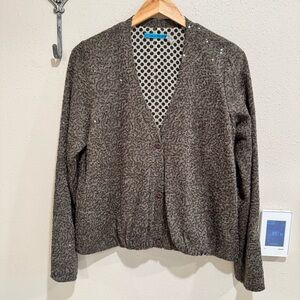 Alice + Olivia Trudy Short  Cardigan Sweater with Sequins L